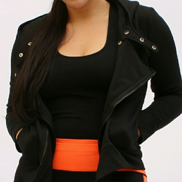 Side zip cardigan jacket w/ hood - Picture 2 of 4